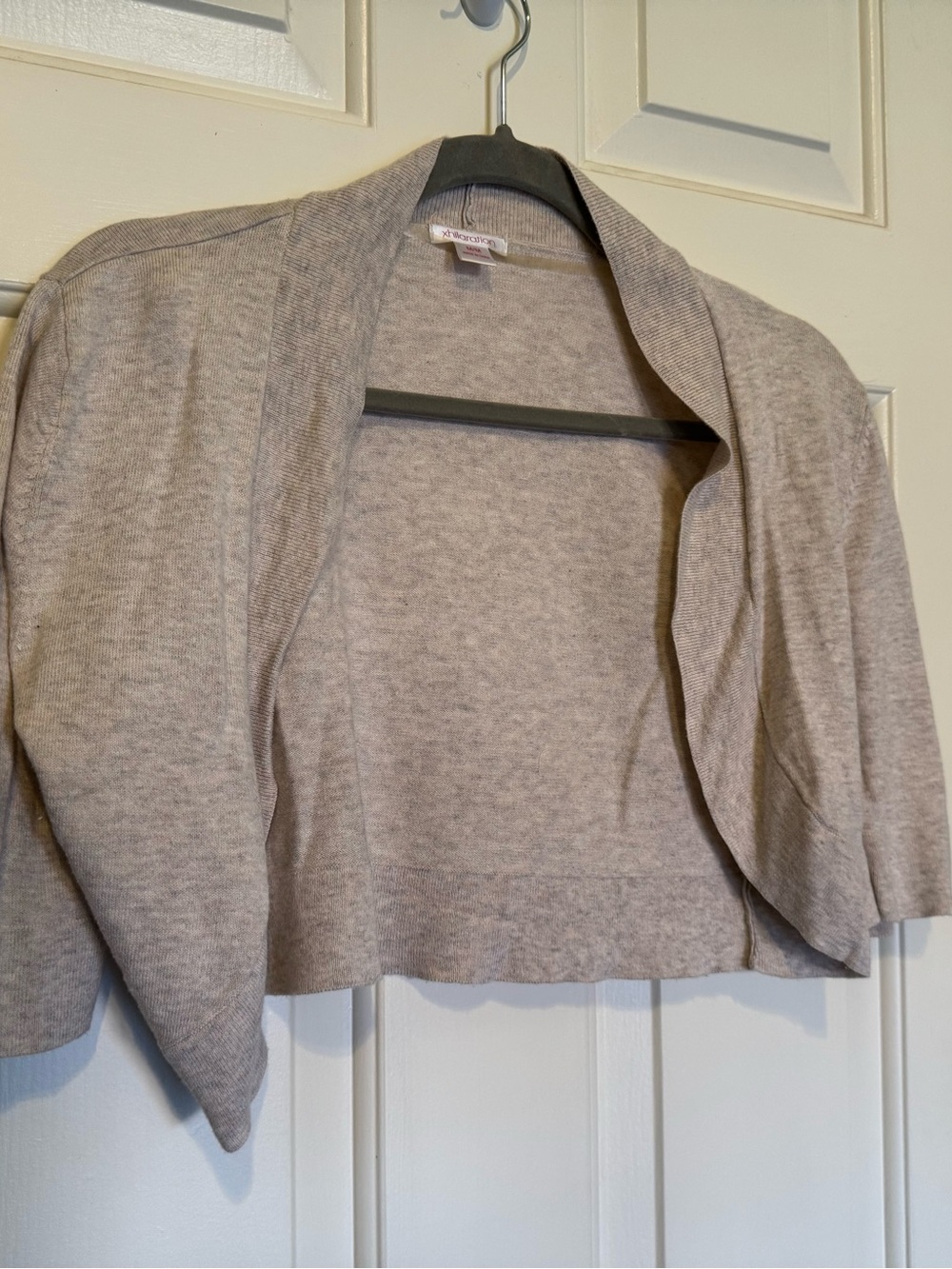 Taupe Open-Front Cropped Sweater Shrug